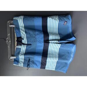 Patagonia Men's Board Shorts Blue Striped Swimwear
